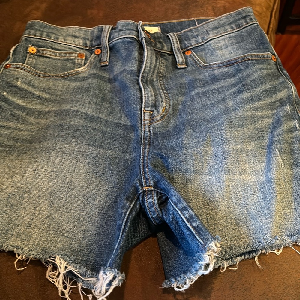 Madewell high rise denim shorts four pocket size 28